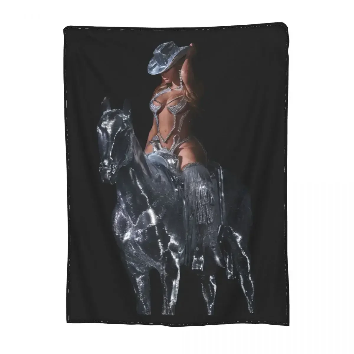 Beyonce Disco Cowboy Hat Blankets Flannel Summer Renaissance World Tour Merch Relax Throw Blanket for Bed Travel Bedding