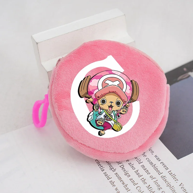 ワンピースラウンド小銭入れアニメチョッパー財布ファッションミニジッパー保存袋かわいい男の子女の子男の子キーポーチ誕生日ギフト
