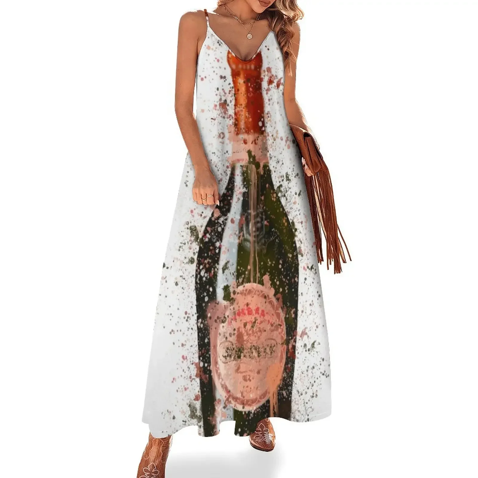 

Laurent Perrier Splatter Print Sleeveless Dress women dress Long dress Women's summer dresses