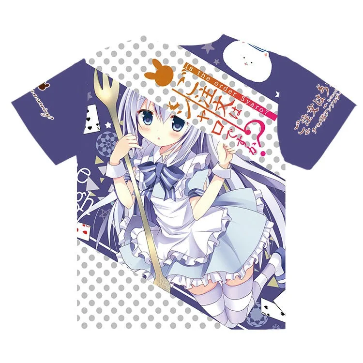 Anime Back to School Anime Shirt T Shirt for Man Clothes Is the Order a Rabbit? Cosplay Y2k Graphic T Shirts T-shirts
