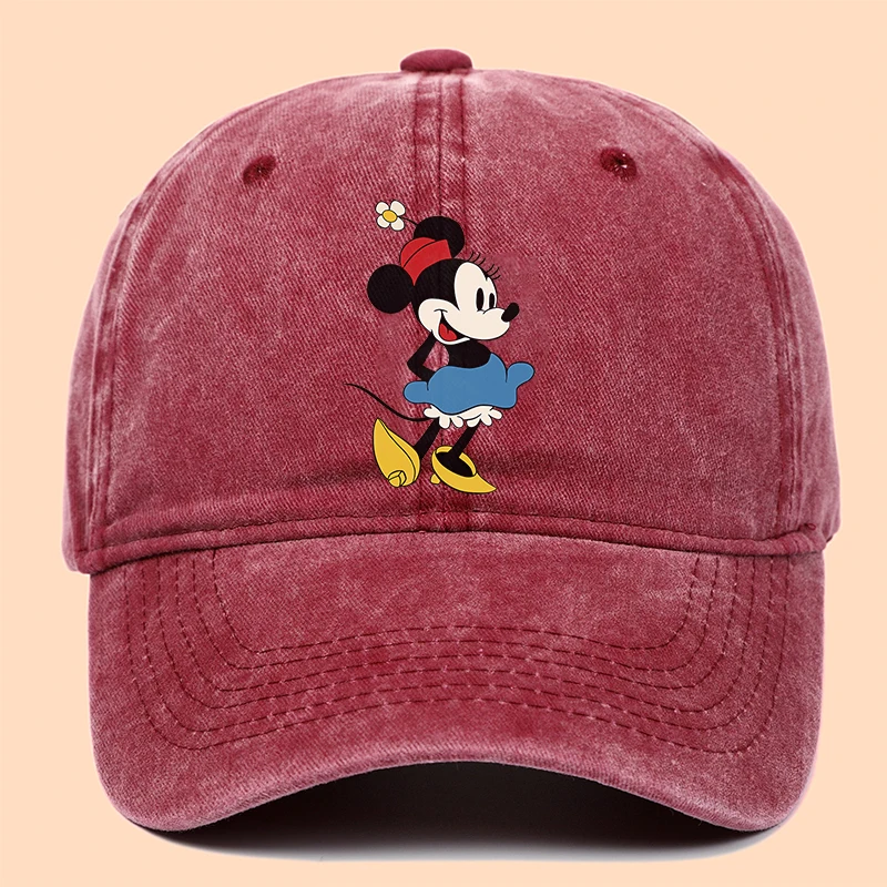 Mickey Mouse Minnie Disney Daisy Baseball Cap for Women Men Cartoon Printed Red Black Purple Sunshade Hats Adult Hip Hop Caps