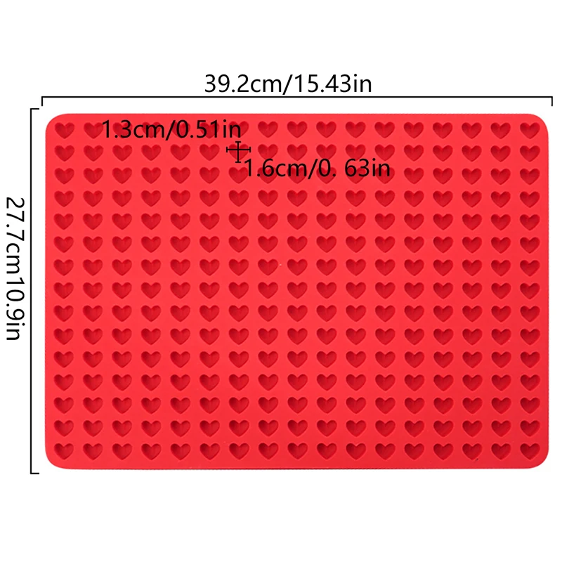 1Pc 255 Grid Love Baking Mat Mini Heart Silicone Mold DIY Ice Cube Tray Cake Decorating Baking Mat Biscuit Cooking Mat