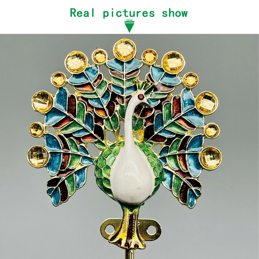 European-Style Enamel Hook, Peacock Cloisonné Hook, Painted Retro Hook, Decorative Hook for Clothes and Hats