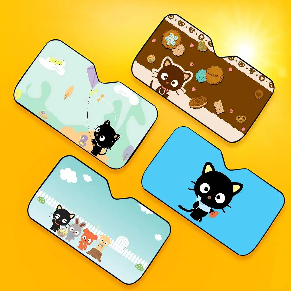 C-Chococat Kawaii Car SunShade Windshield Cover UV Protection Auto Visor Accessories For Cars