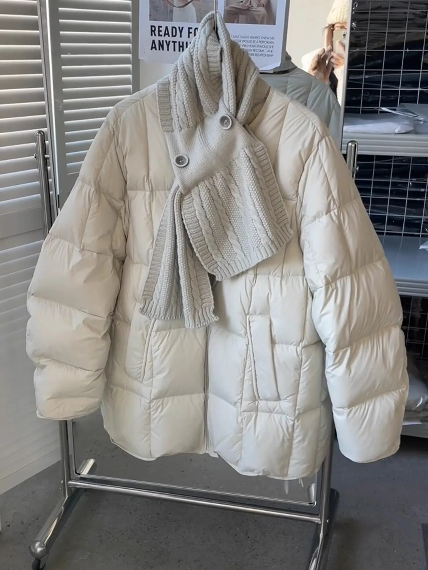 حجم كبير الكورية Sle عادية الدافئة القطن Jaet المرأة Faionable الراقية المشاعر لا تكرار تصميم الشتاء ملابس خارجية #3