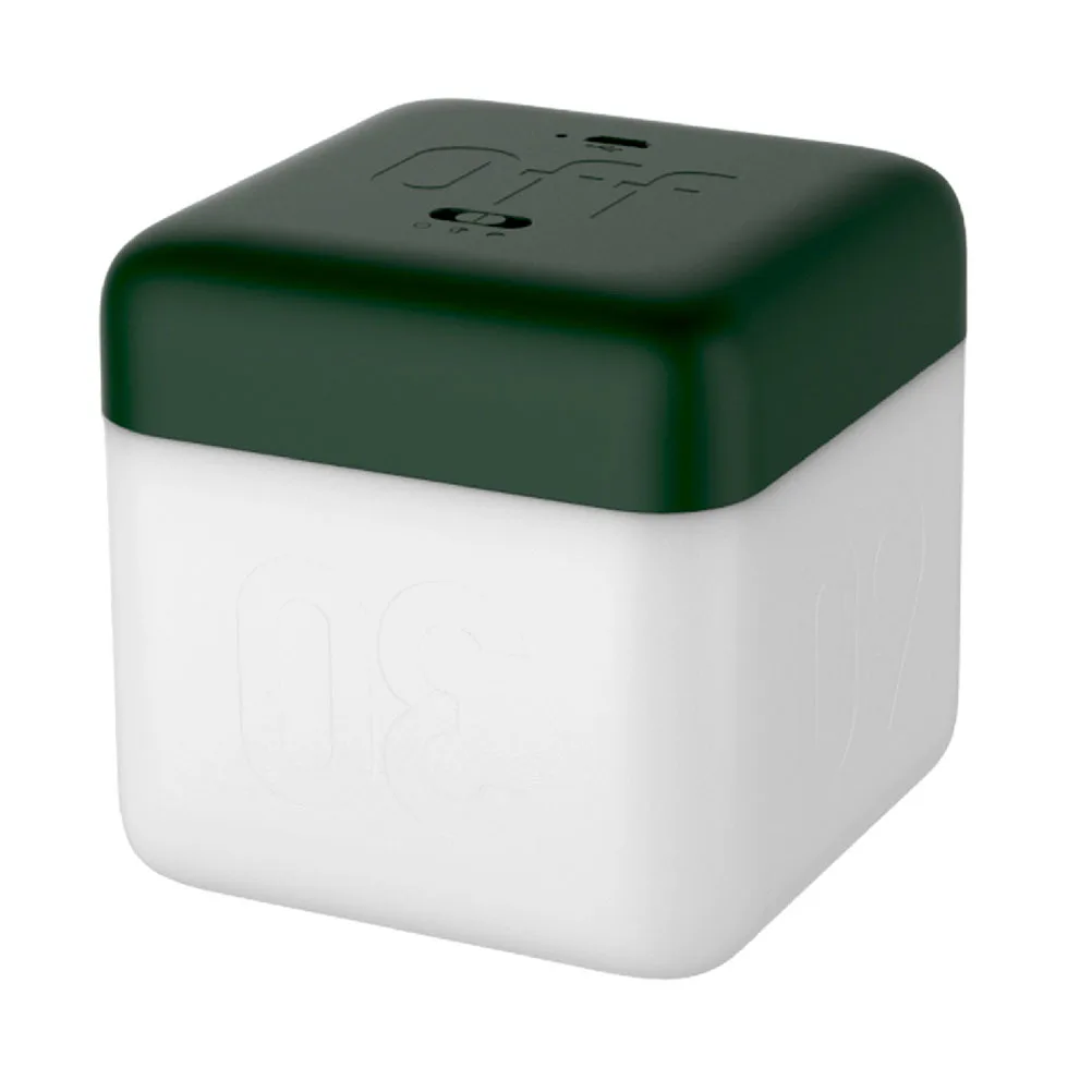 ضوء ليلي على شكل مكعب USB قابل لإعادة الشحن ومؤقت قلاب إبداعي 5-60 دقيقة متوهج ناعم مثالي لغرفة النوم