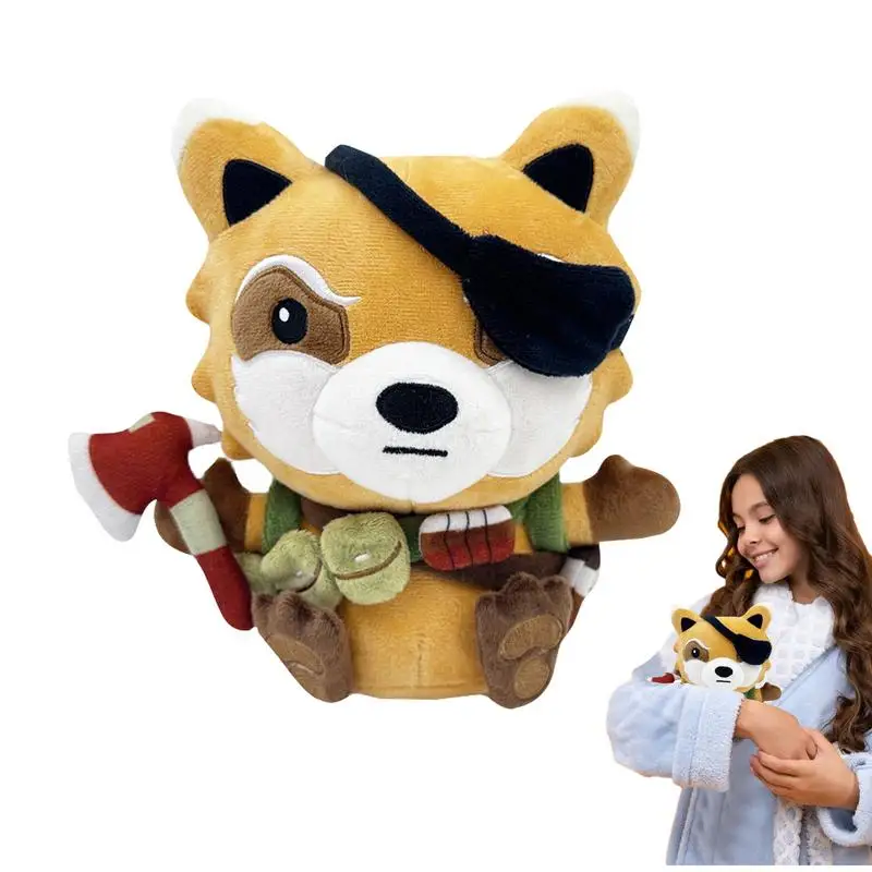 

22cm Steadfast Spiffo Plush One Eyed Raccoon Cartoon Anime Animal Plush Toy Easter Gift