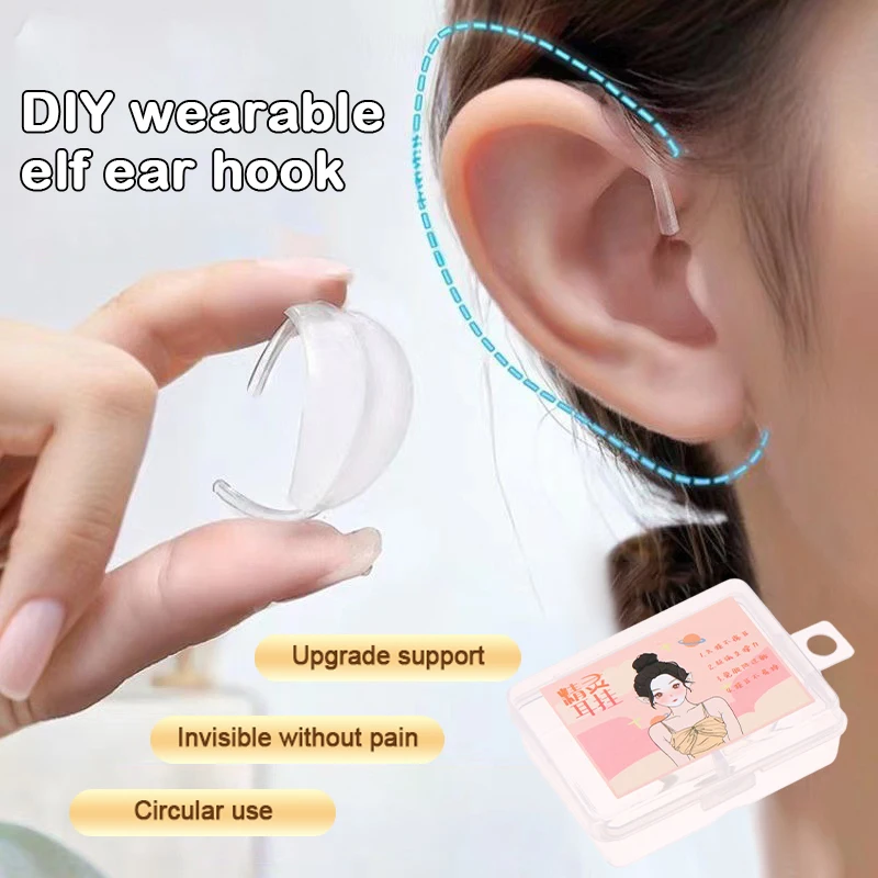 Elf Earhook V-Faceสวมใส่หูขาตั้งReusable Strongสนับสนุนคงที่ต่างหูที่มองไม่เห็นยื่นออกมาที่โดดเด่นแก้ไข