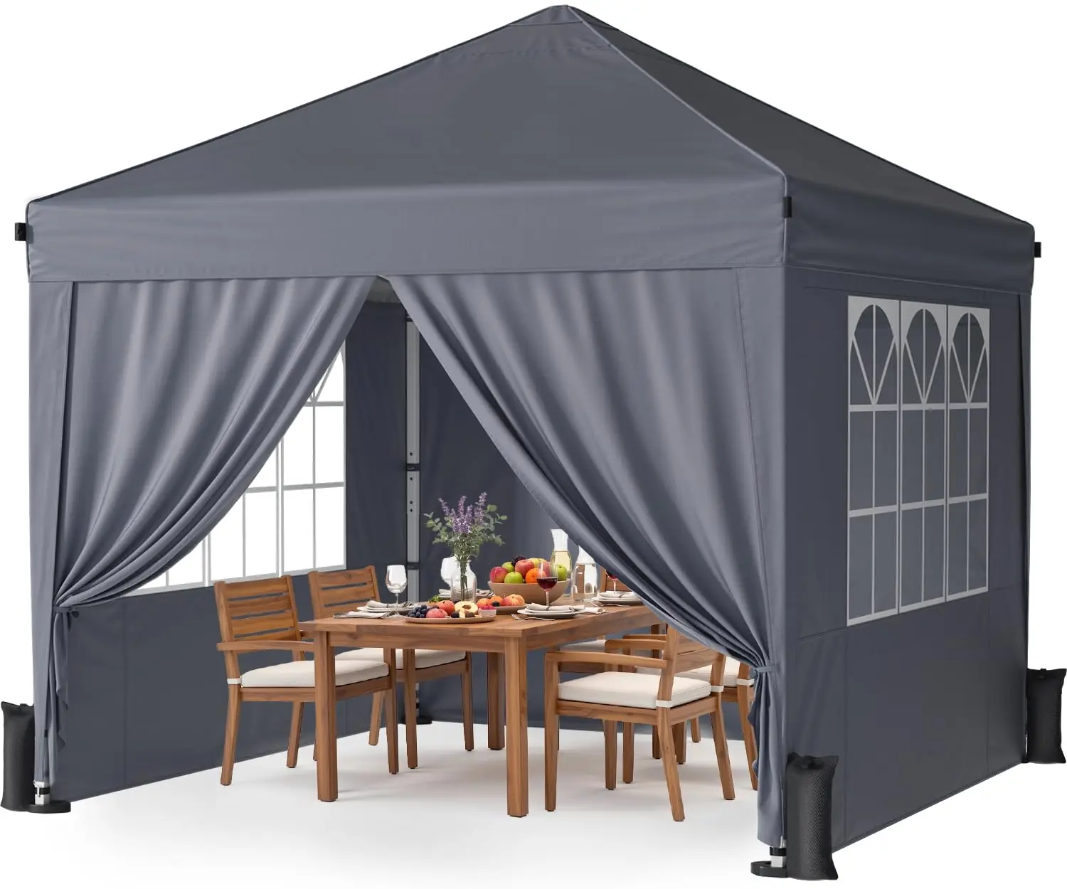 10x10 Pop Up Canopy Tent with 4 Sidewalls, Portable Outdoor Shelter, Customized