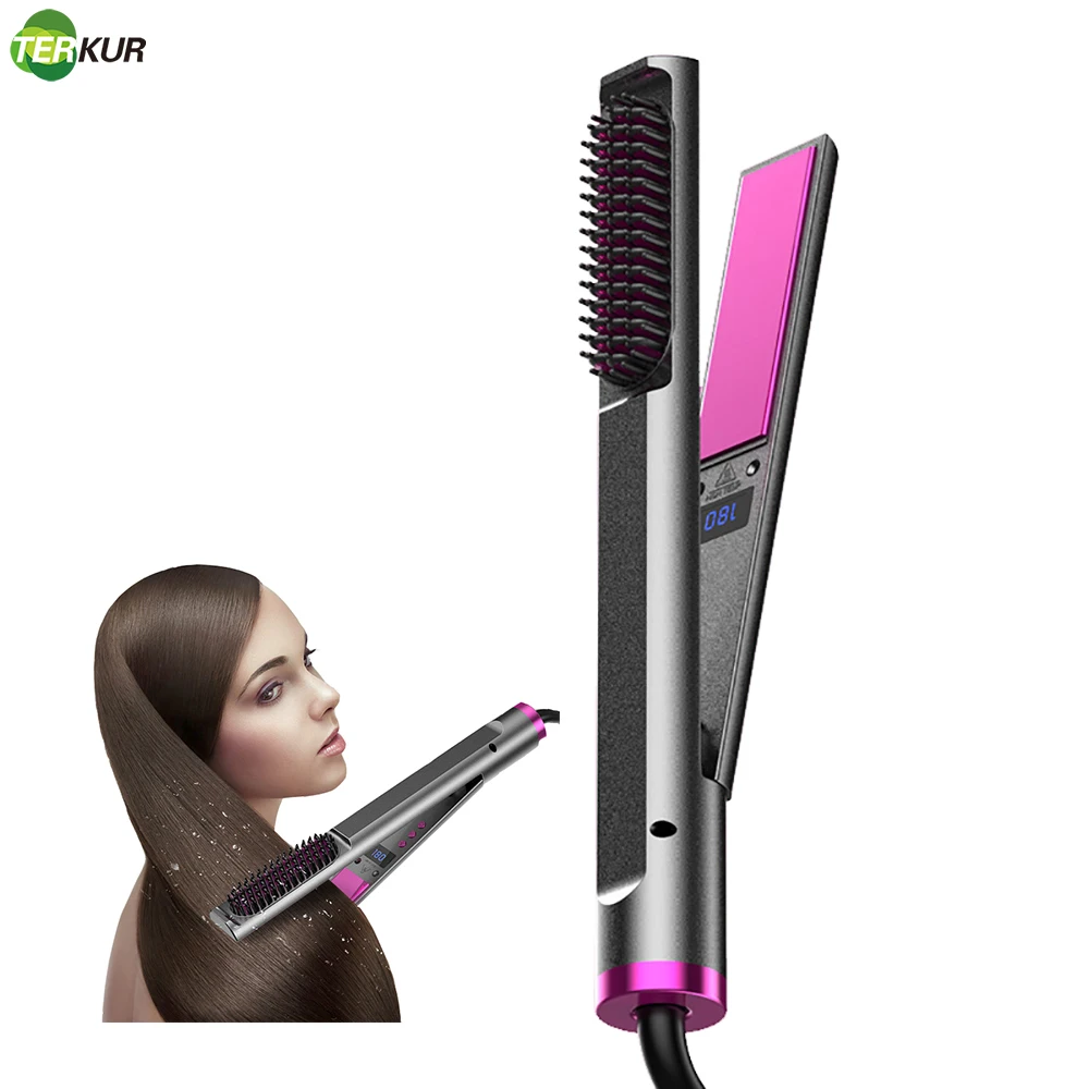 3 in 1 Hair Straightener For Travel Professional Large Ceramic PTC Heating Flat Irons Four-gear Temperature Adjustment Ionic 60W