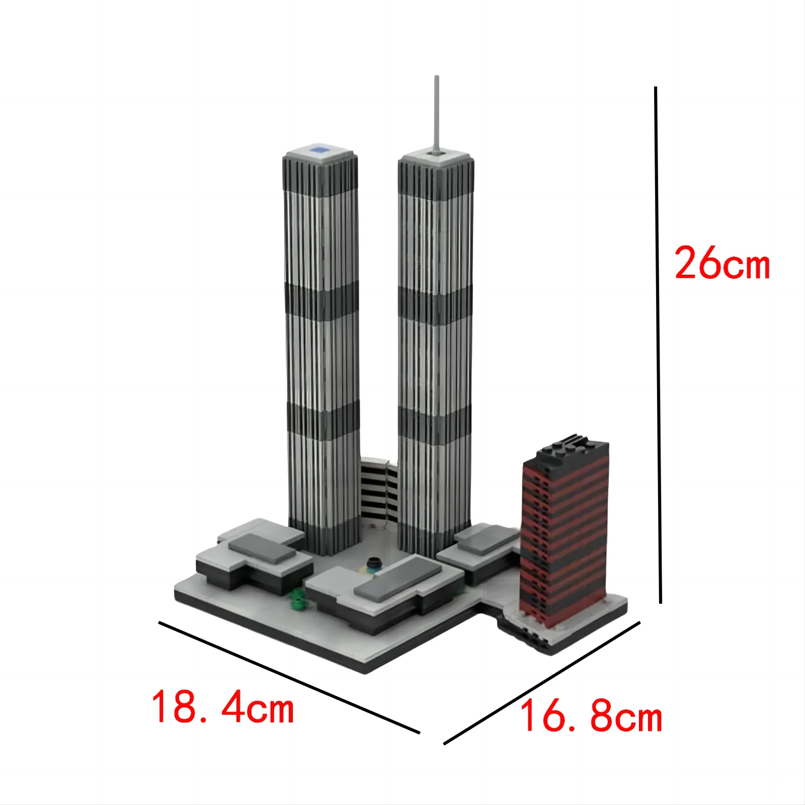 Fast delivery MOC-157149 World Trade Center miniature version 1:2000 small particle assembled building block toy building model