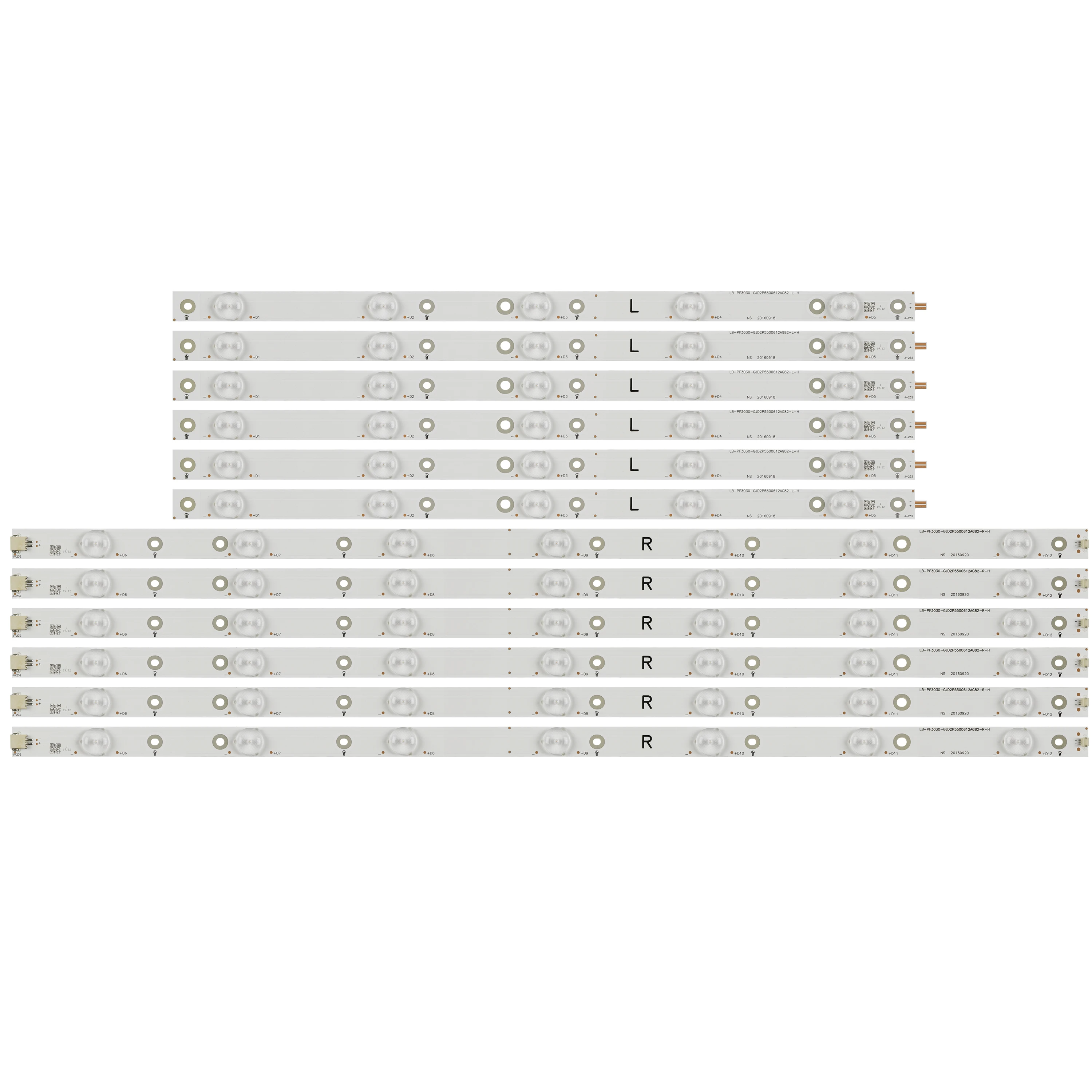 

12PCS LED backlight strip for 50PUT6400/60 50PUH6300 50PUF6061 CL-2K15-D2P5-500-D612-V1-R CL-2K15-D2P5-500-D612-V1-L 50PUG6102