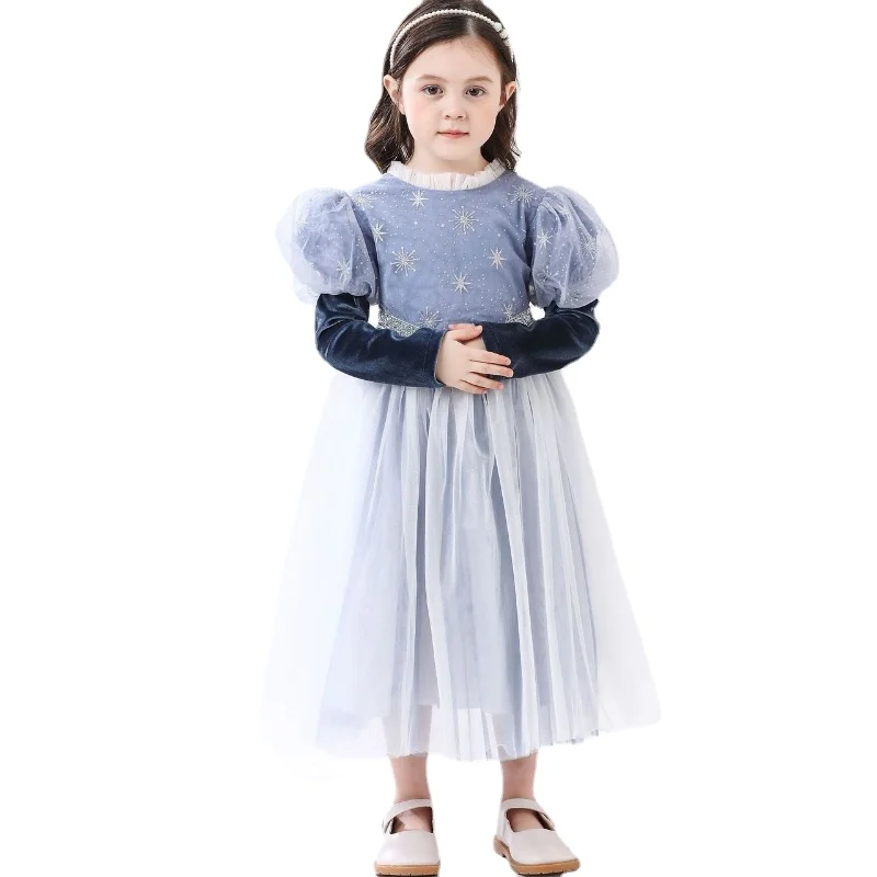 

New Girls Princess Dress Spring Autumn Winter Baby Girl Long Sleeve Dress Baby Girls Tutu Porm Kids Clothes Party Dresses CC087