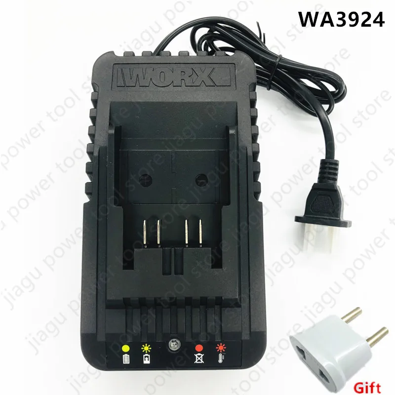 Charger WA3924 for WORX 20V  WA3593 WA3595 WA3596 WA3016 WA3401 WA3922 WA3924 WA3927 WU279 WU279 WU629 WU380 WA3927 WA3922