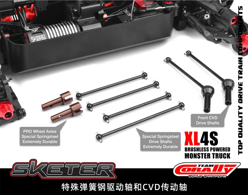 NEW Team corally Sketer XL4S RTR 1/10 Monster truck EP 25kg servo 125A ESC 40mm motore violento Brushless RC car