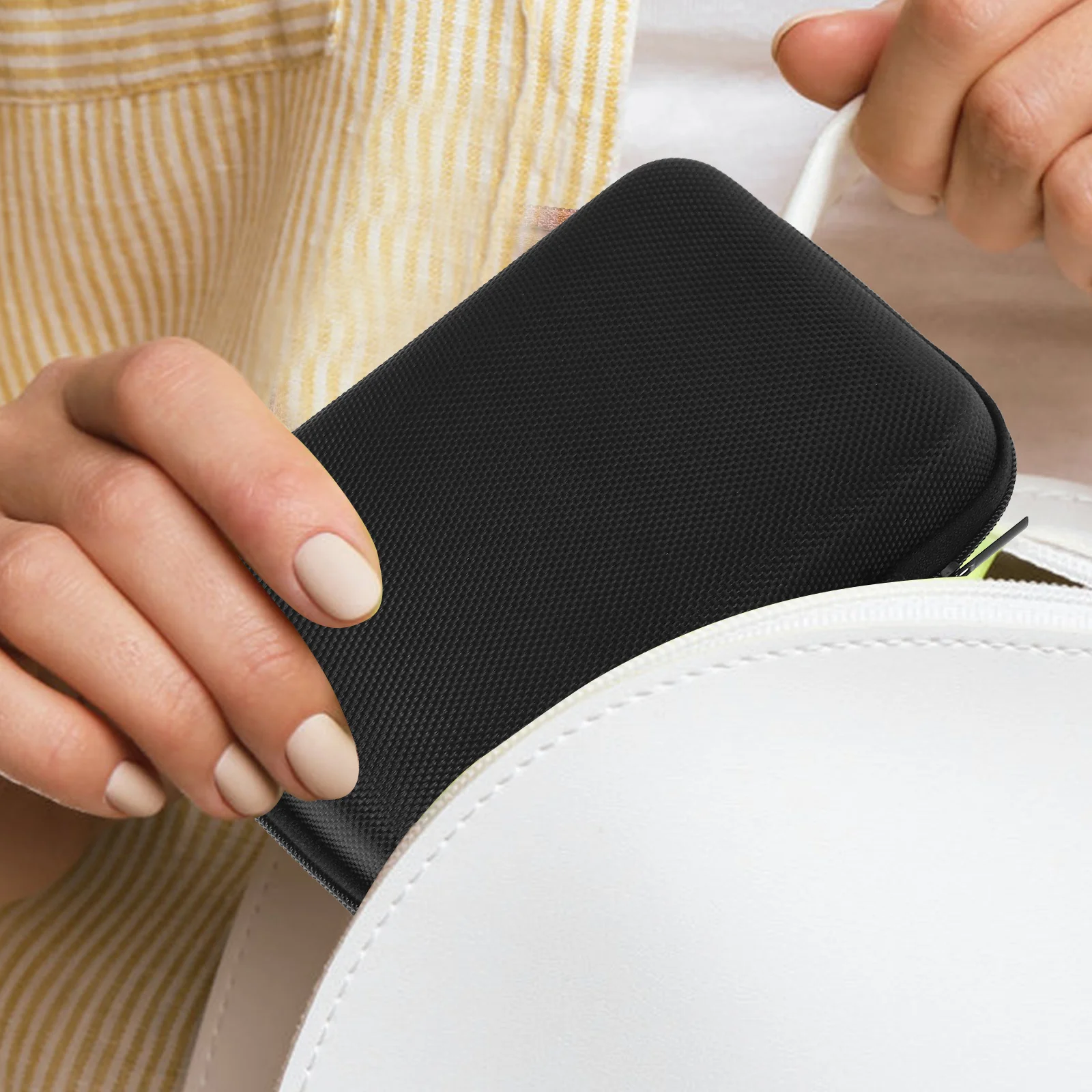 Portable Hard Drive Bag Sling Bags Hearing Case Earphone Organizer Small Storage Box Travel