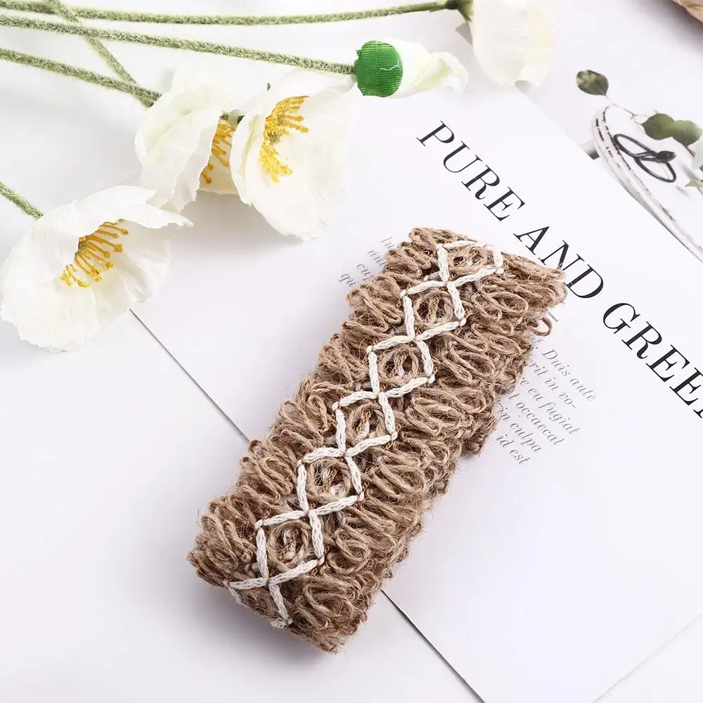 Vintage 3.5-5cm Crafts DIY Scrapbook Woven Lace Home Ornament Hemp Rope Wedding Party Supplies Jute Ribbon Burlap Roll