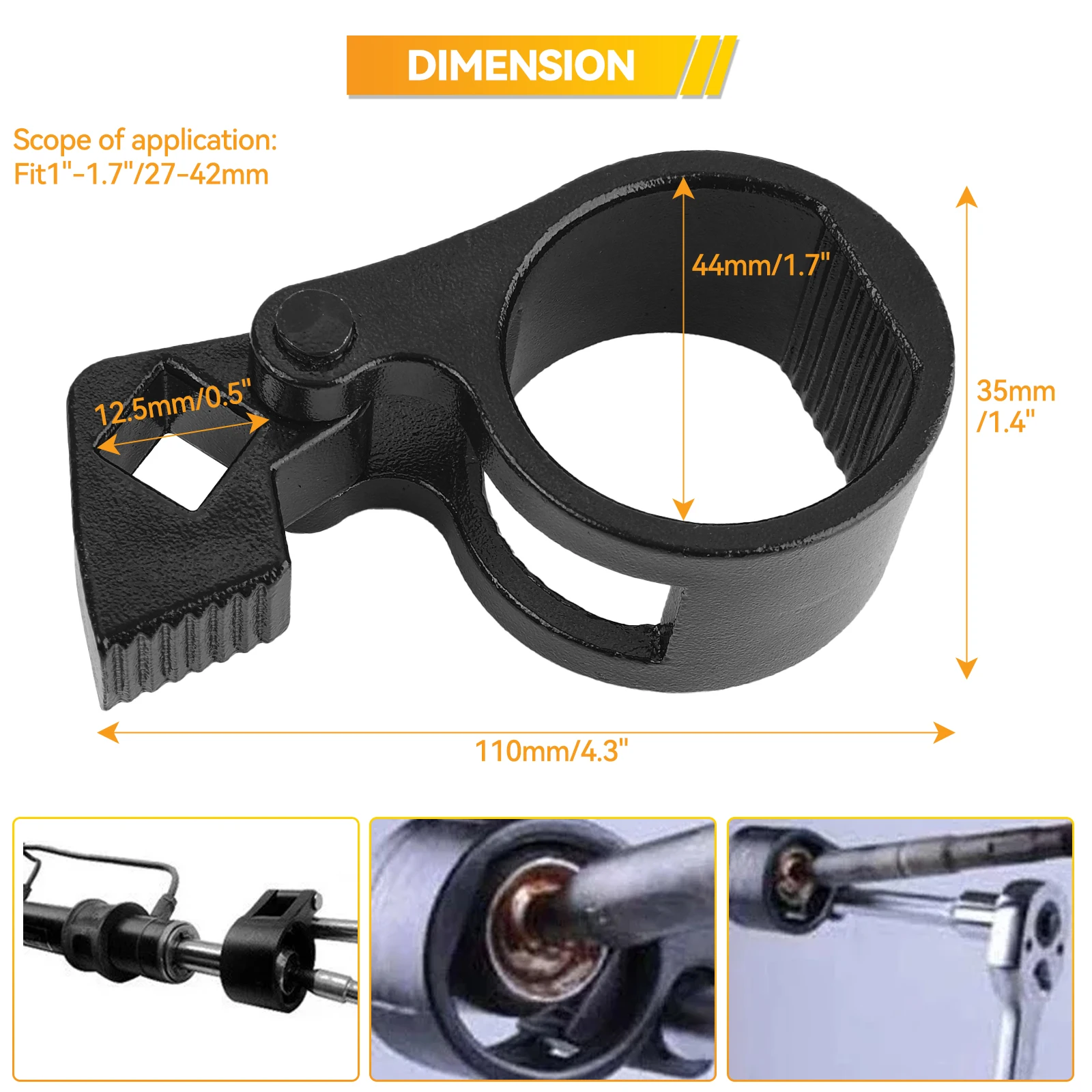 Car Inner Tie Rod Wrench 27-42mm Universal Steering Rods Removal Tool Universal Car Truck Inner Tie Rod Wrench Car Disassembly