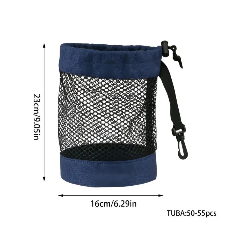 Golf Balls Storage Bag Mesh Organizer Ball Holder Large Capacity Storage Pouch Bag With Drawstring And