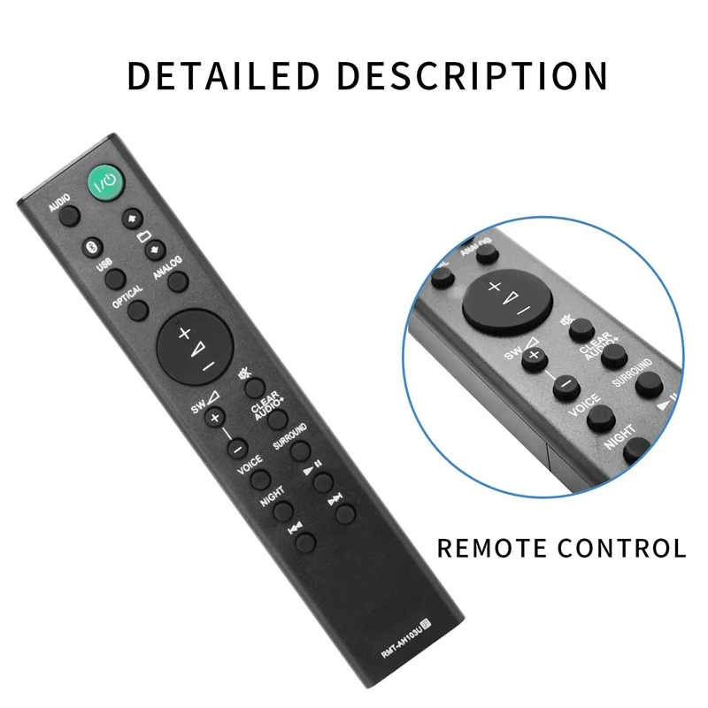 3X RMT-AH103U Remote Control For Sony Sound Bar HT-CT80 SA-CT80 HTCT80 SACT80 SS-WCT80 RMTAH103U