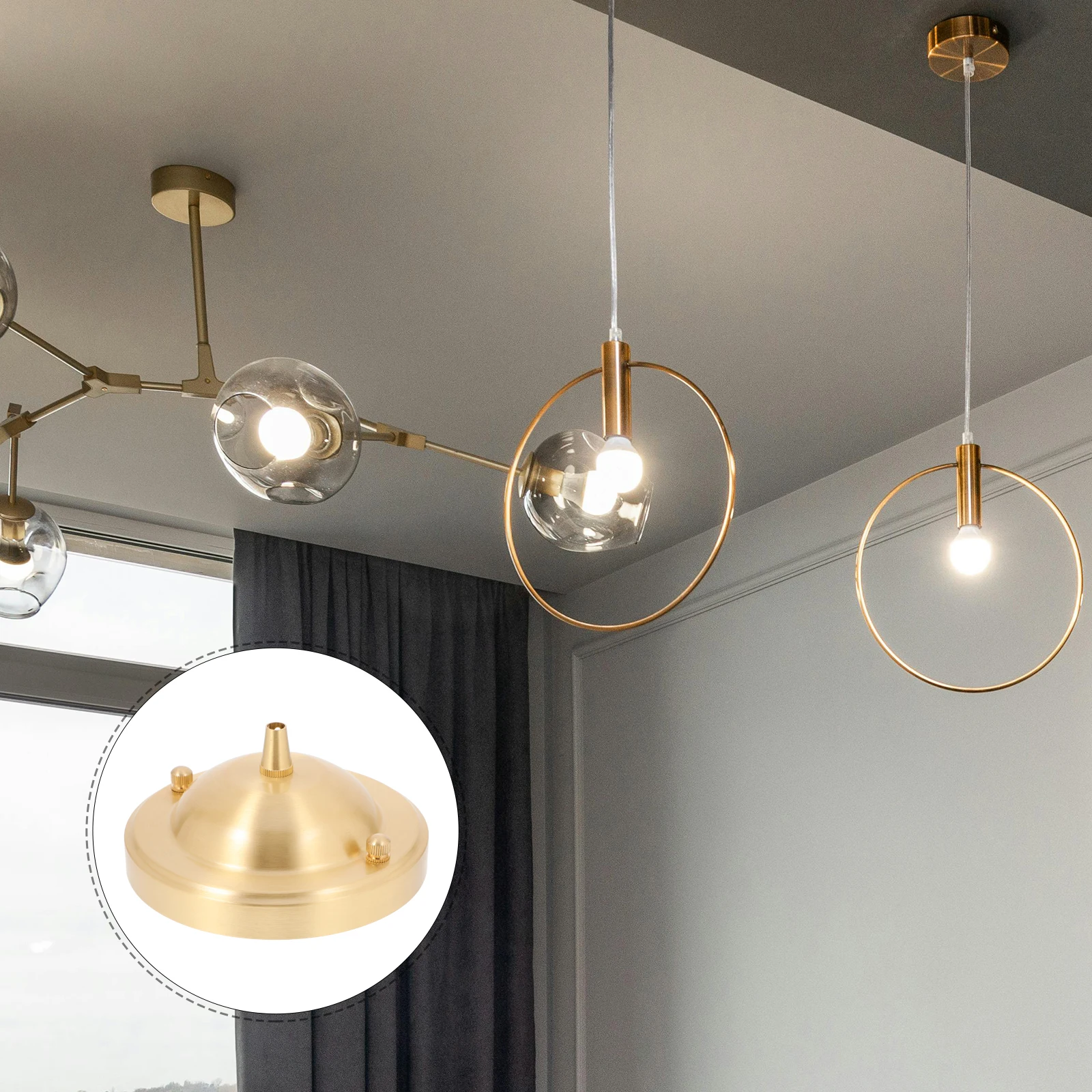 

Copper Chassis Pendant Mounting Plate for Ceiling Light Cover Wall Vintage Minimalist Style Safe Reusable Longtime Retro