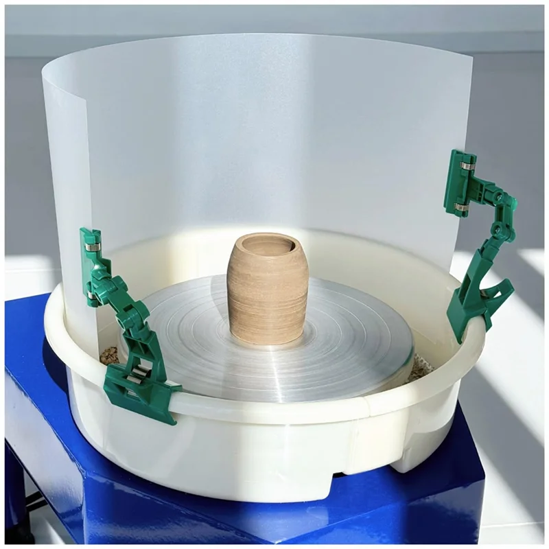 ABKO-Ton-Bildschirm für Töpferwerkzeug, Ton, Spritzschutz, Töpferwerksschild, Töpfer-Embryo-Schutz, verstellbarer Clip