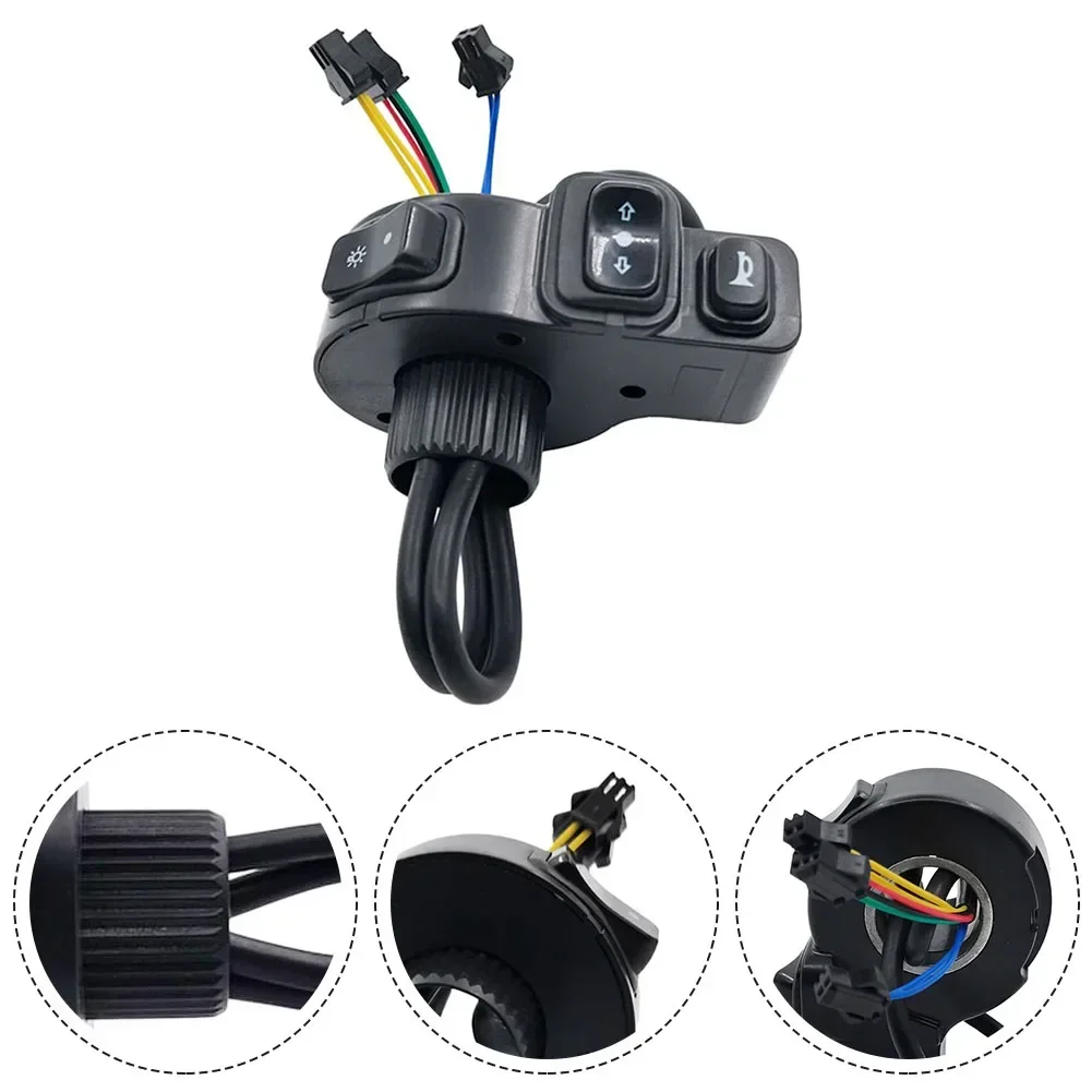 Universal Electric Bicycle Handlebar Switch Horn Headlight Steering Three-in-1 Conversion Switch For 7/8 Inch 22MM Scooter