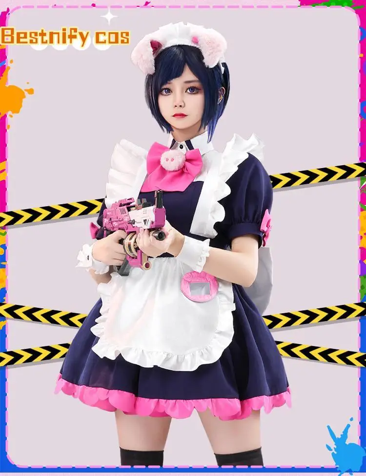 Anime Akiba Maid War Wahira Nagomi Cosplays Wahira Nagomi/Mannen Ranko S-XL Maid Cos Dress Female Costume Halloween Costume