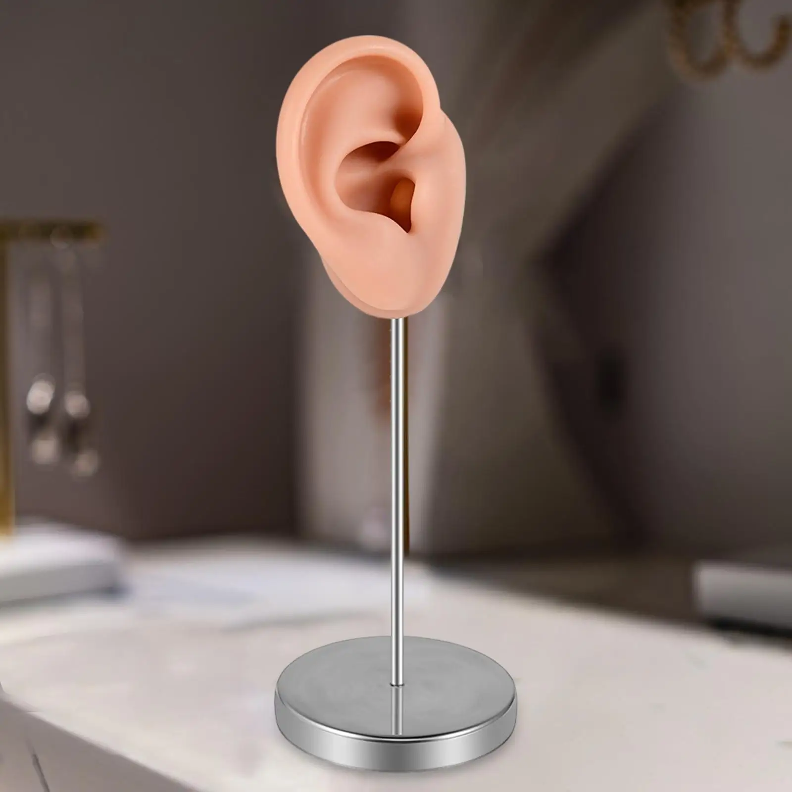 Silicone Ear Model Earring Display Stand Dresser Home Fake Ear Reusable Jewelry