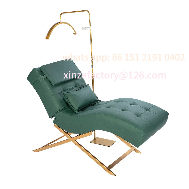 

Customizable eyelash bed curved ergonomic leisure lounge chair adjustable massage bed eyelash embroidery beauty bed