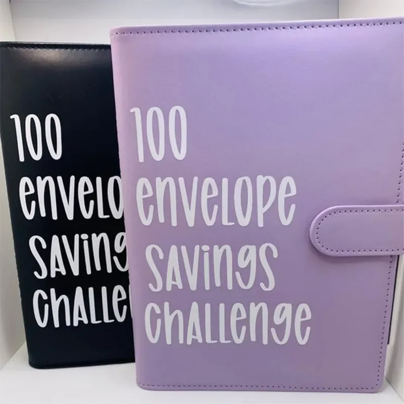 100 Envelope Challenge Binder Couple Challenge Event Notepad Savings Folder Binder Notebook Money Envelopes For Offices Home