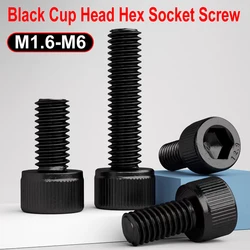 M1.6 M2 M2.5 M3 M4 M5 M6 12.9 Grade alloy steel Black Cup Head Hex Socket Head Screw Cylindrical Head Knurled Full Tooth Bolt