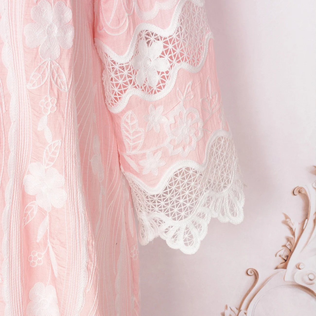 Sweet Floral Embroidered Party Dubai Abaya Dress for Women, Moroccan Arabian Traditional Jalabiya Kaftan, Ramadan Islam Clothing