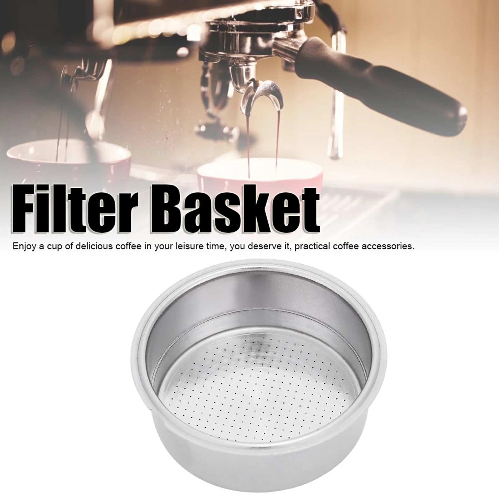 Double Layer Stainless Steel Coffee Filter Pressurized Filter Basket Coffee Machine AccessoriesFor Double Cup Filter,Basket