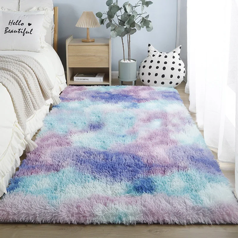 Bedroom Carpet Fluffy Soft Plush Shaggy Bedside Rug Large Modern And Trendy Living Room Rug Room Decor Home Floor Covering Mat