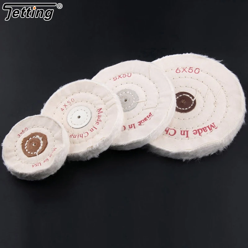 1Pcs 3-8 Inch Cotton Lint Cloth Buffing Wheel Grinder For Gold Silver Jewelry Mirror Polishing Wheel Flannelette Tools