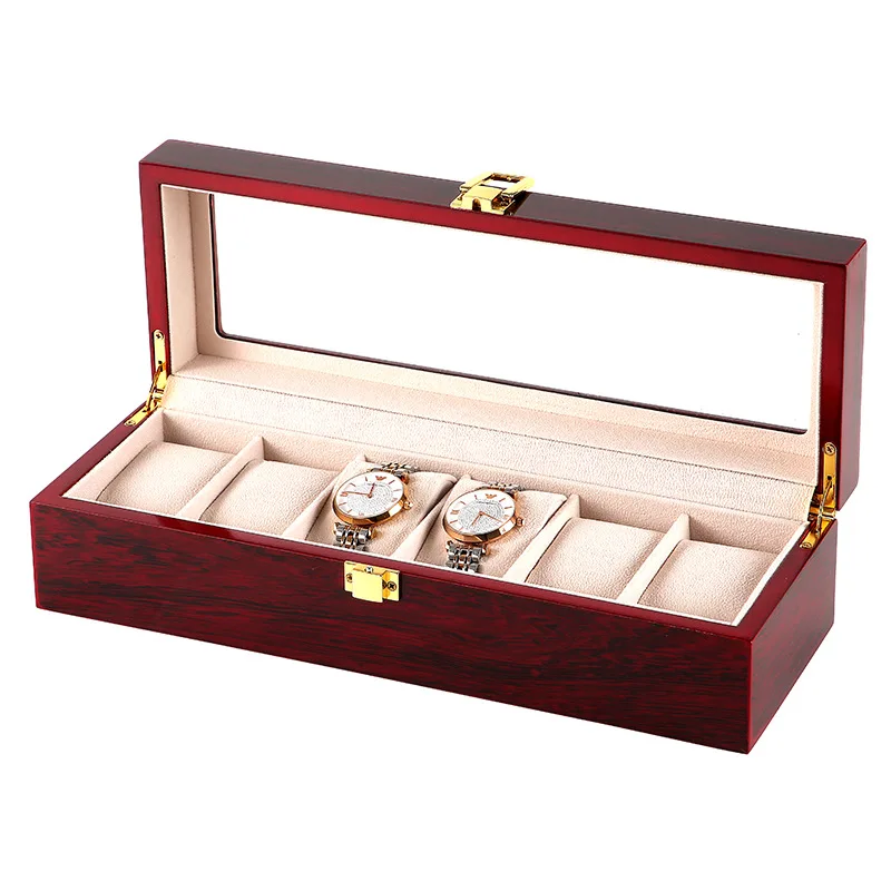 Jewelry Storage Box Watch Organizer Glasses Box Piano Paint, Mahogany Watch Box Glass Skylight Display  Most Luxurious Gift