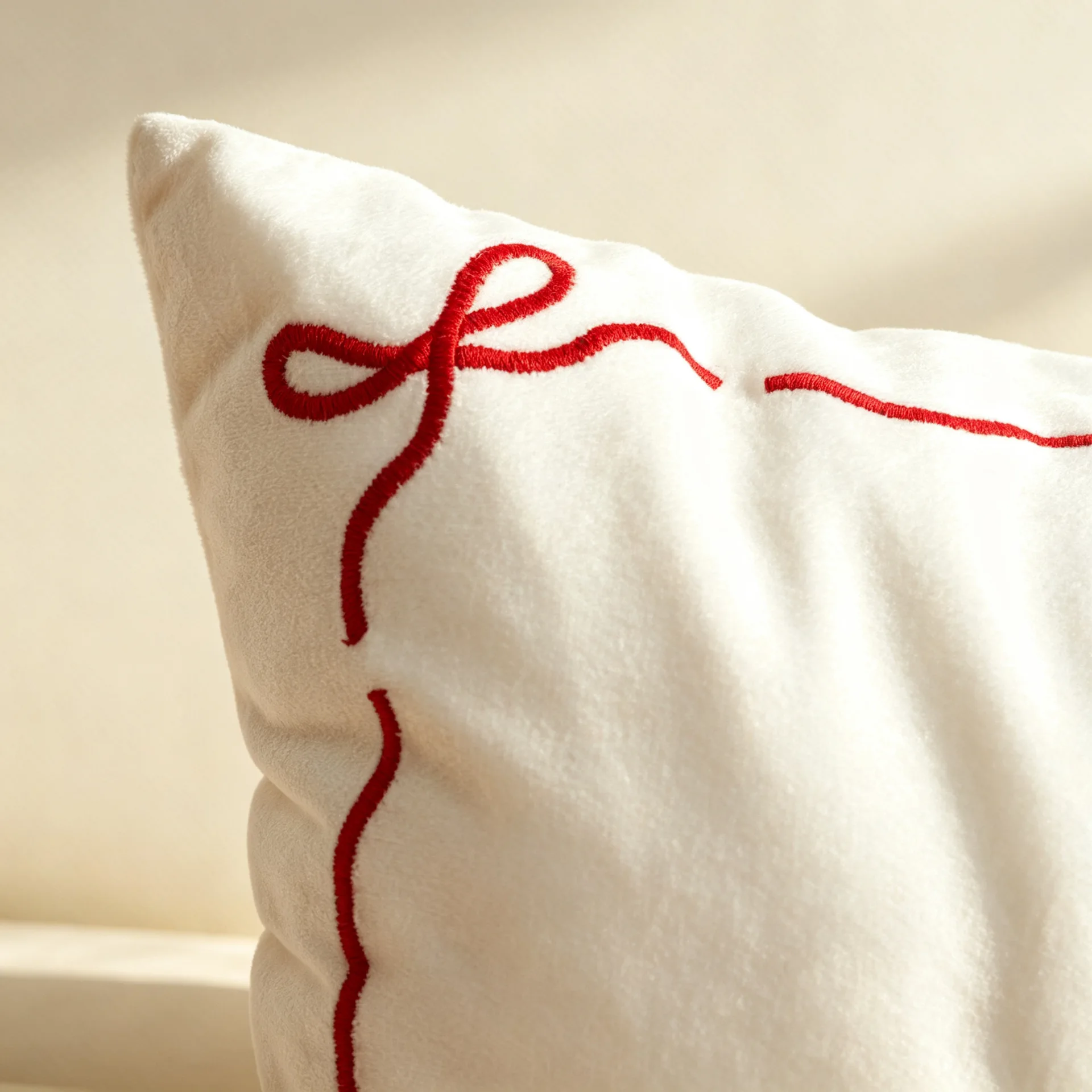 Boho Style Embroidered Red White Pillow Cover 30x50 Cm Throw Pillowcase Cushion Home Decor Christmas Gift