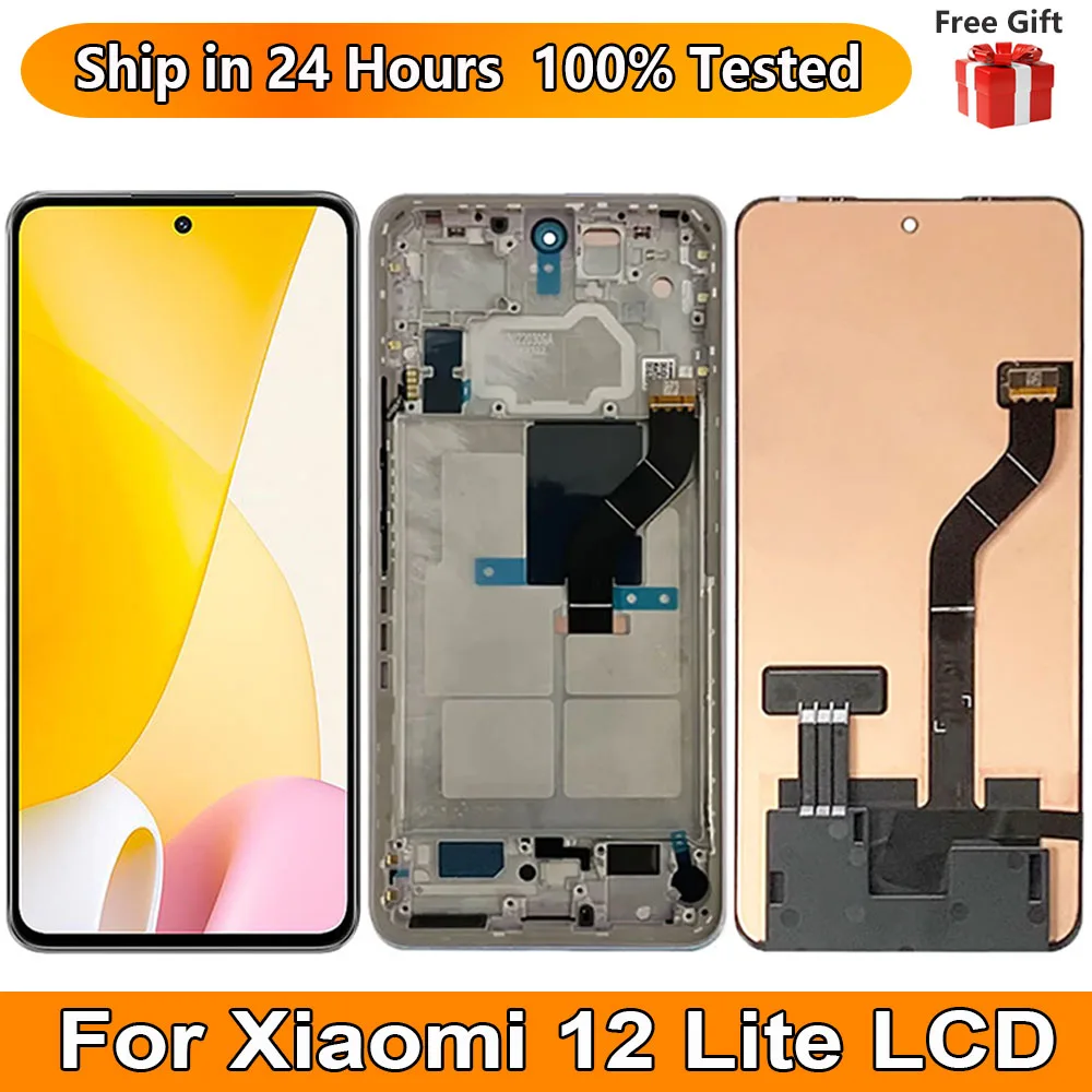 

6.55“OLED For Xiaomi 12 Lite LCD Display Touch Screen Sensor Digiziter Assembly Replace For Xiaomi 12 Lite LCD With Frame