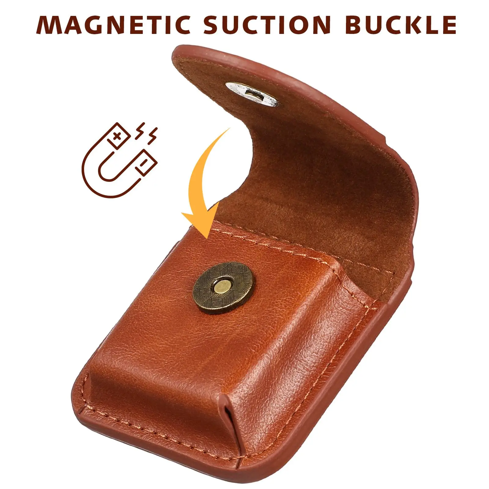 Brown Cigarette Lighter Cover Durable Lighter Protective Sleeve Compact Portable Storage Bag Household Accessories