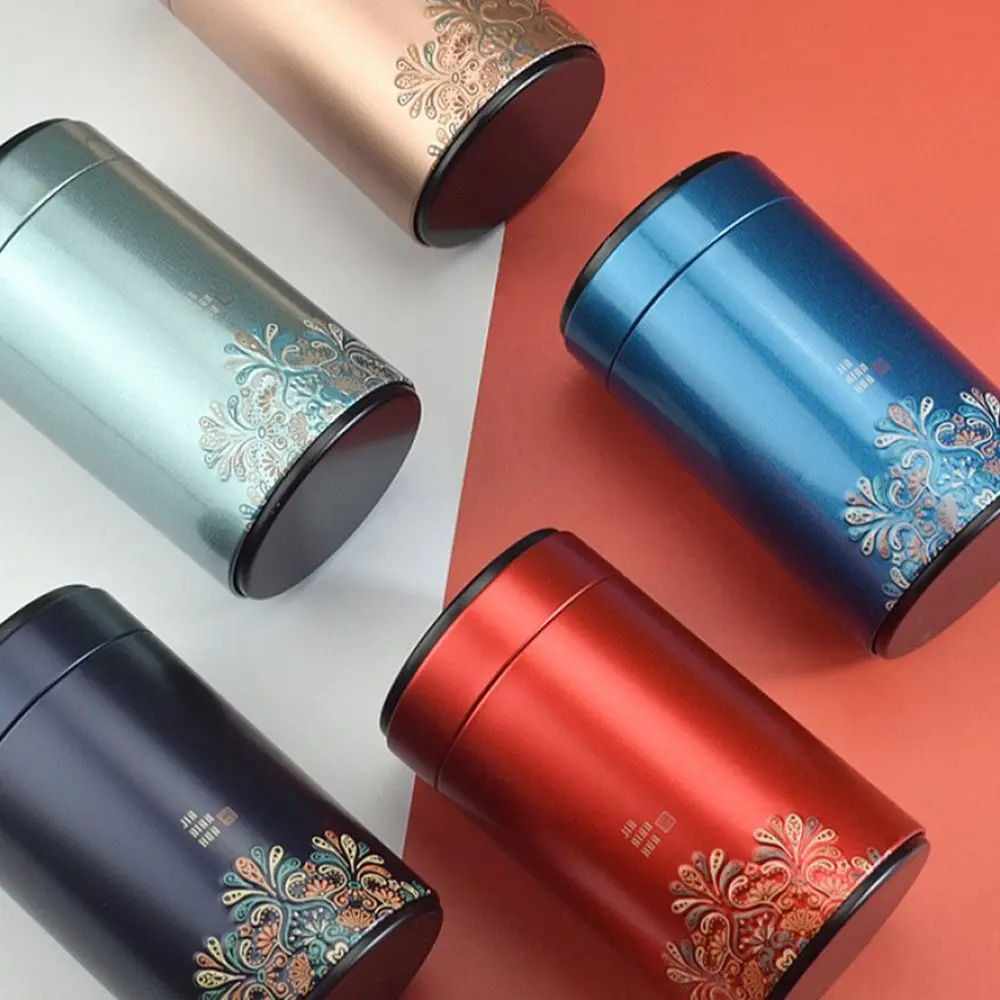 Hiqh جودة صفيح الشاي القصدير سعة كبيرة مقاوم للرطوبة مختومة الشاي يمكن جرة الشاي المستديرة للمنزل والسفر