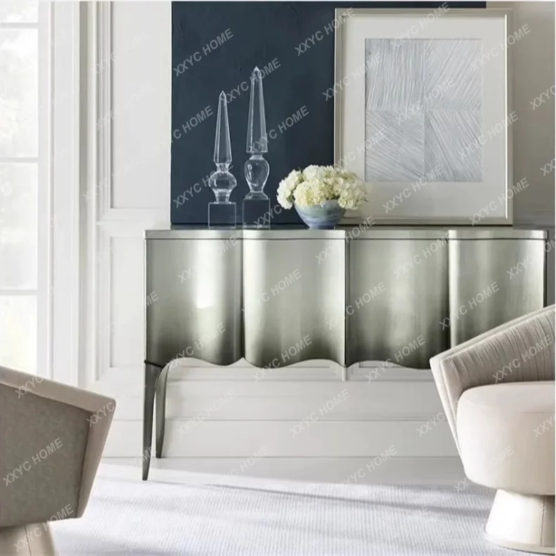Light luxury door cabinet Solid wood entry door Living room locker Simple and advanced sense