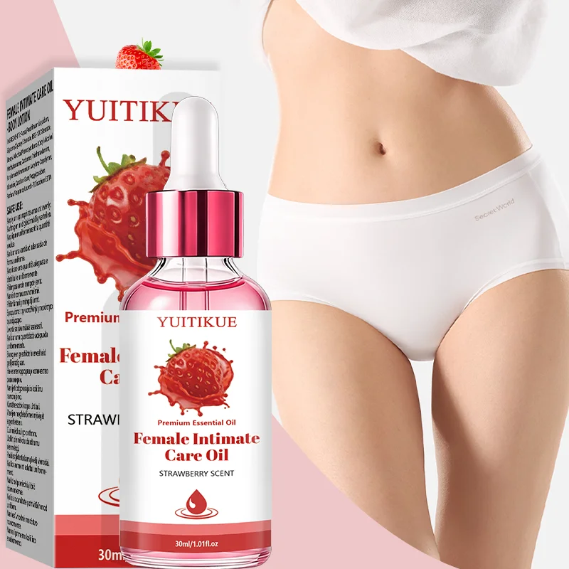 YUITIKUE Strawberry Scent Female Intimate Care Oil 30ml Premium Essential Oil Gentle Moisturizing Private Skin Serum