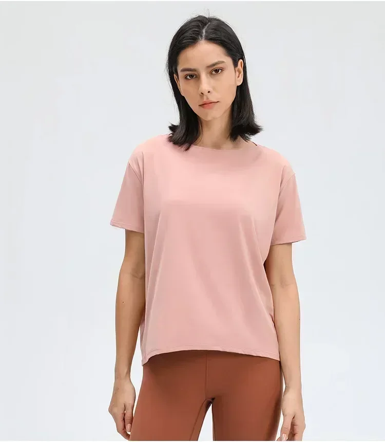 Lemon-Camiseta de manga corta con espalda en acción para mujer, Top corto deportivo para Yoga, gimnasio, ropa deportiva, blusa transpirable para correr al aire libre