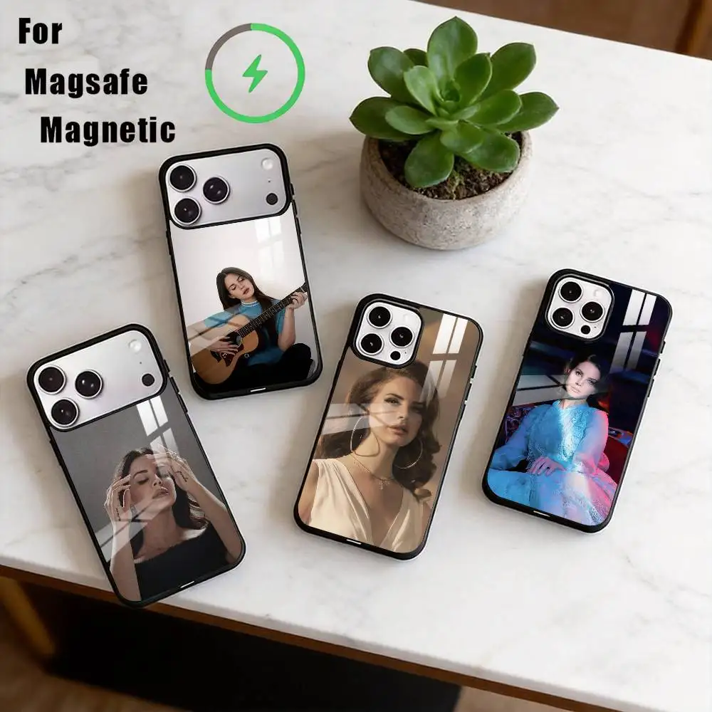

L-Lana Del Rey Phone Case For iPhone17,16,15,14,13,12,11 Plus,Pro Magnetic For Magsafe Wireless Charging