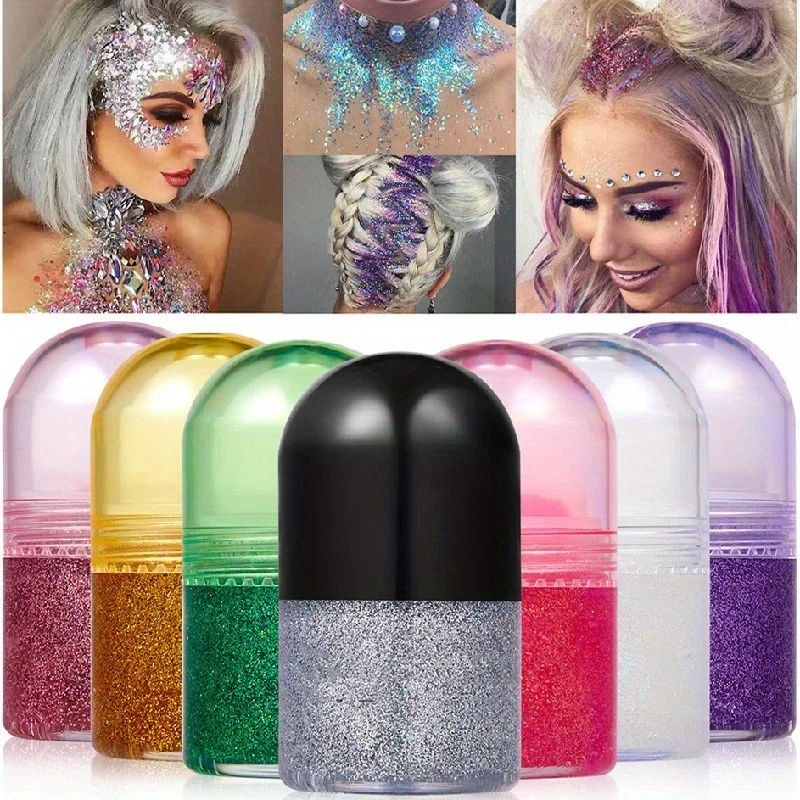 20ml Glitter Festival Party Sequins Eyes Eyeshadow Loose Pigment Makeup Mud Shining Gel Pigment Crystal Eye Body Ball Powder Gel