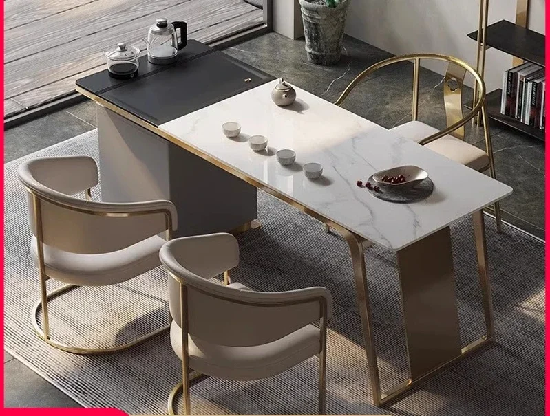 Modern Organization Room Gongjian Tea Table and Chair Public Balcony Household Tea Brewing Table