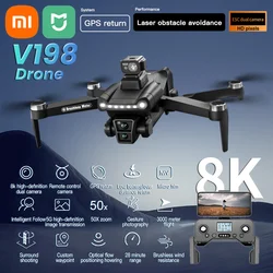 Xiaomi-Drone professionnel Ata Jia V198 GPS, 4K FPV, laser sans balais, évitement d'obstacles, quadrirotor optique aérien pliable, mini importateur 8K