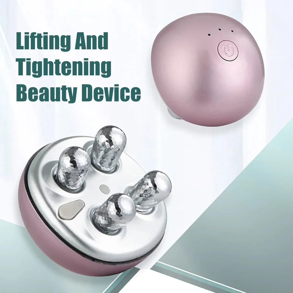 3D face roller ball charging electric massager EMS micro-current compact skin compact face lifting device