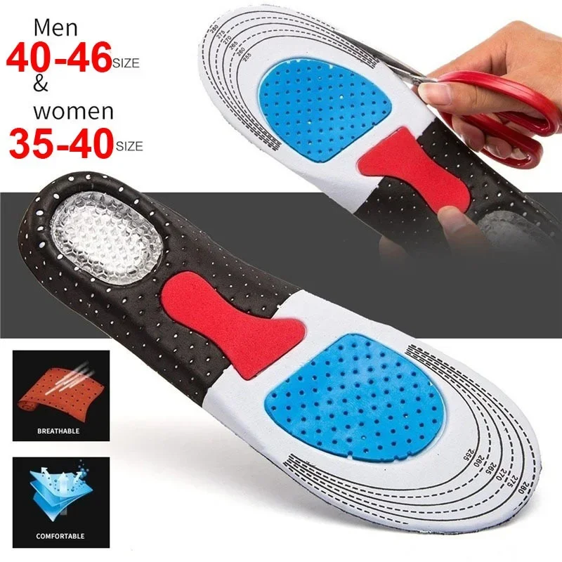 Unisex Silicone Sport Insoles Orthotic Arch Support Sport Shoe Pad Running Gel Insoles Insert Cushion for Walking,Running Hiking